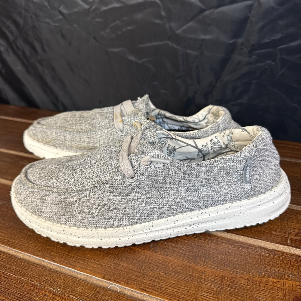 Hey Dude Women's Wendy Linen - Gray, US 7